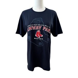 Fenway Park Womens Small Navy Blue Red Baseball Ballpark Souvenir Cotton T-Shirt